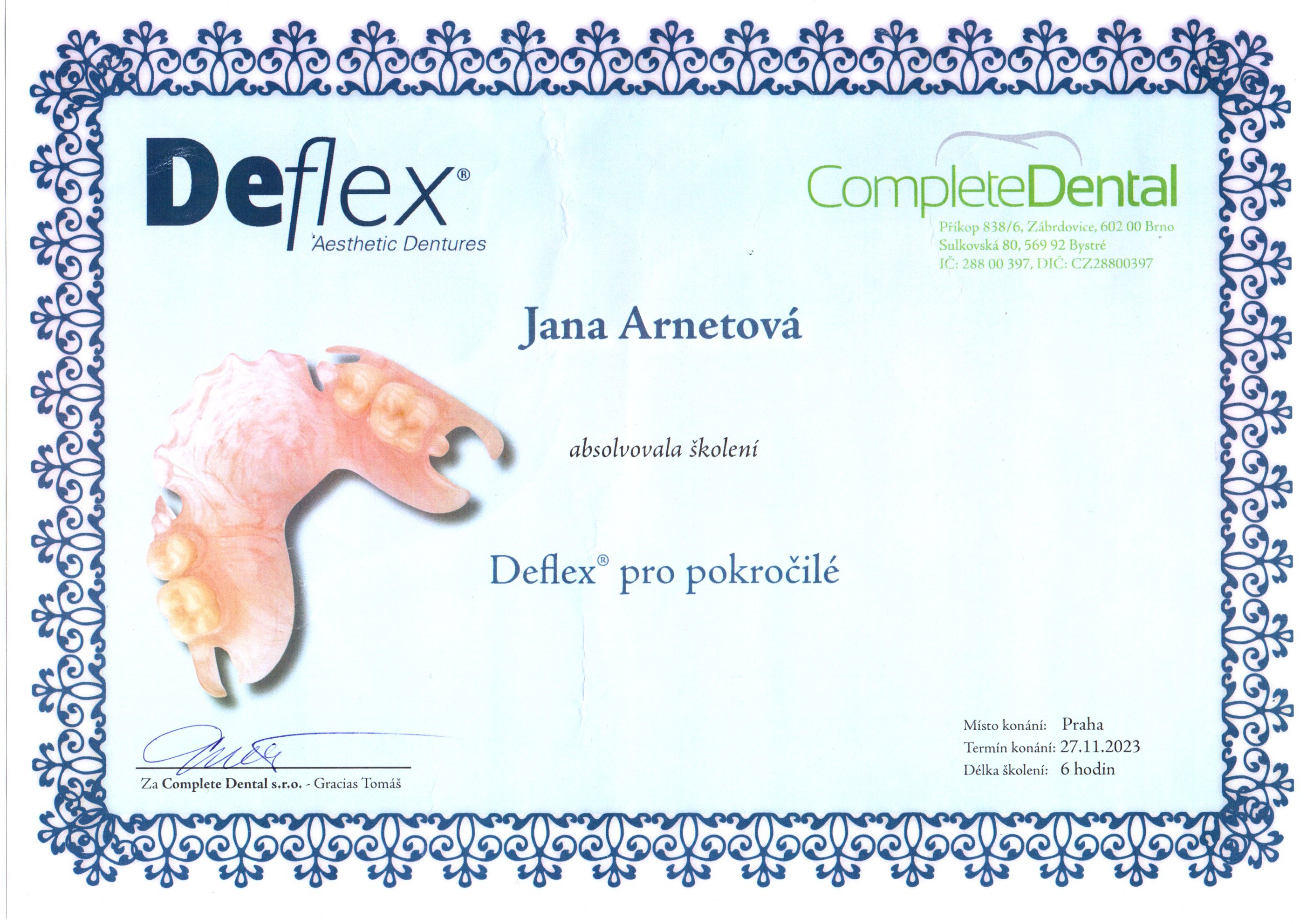 certifikáty zubní laboratoř