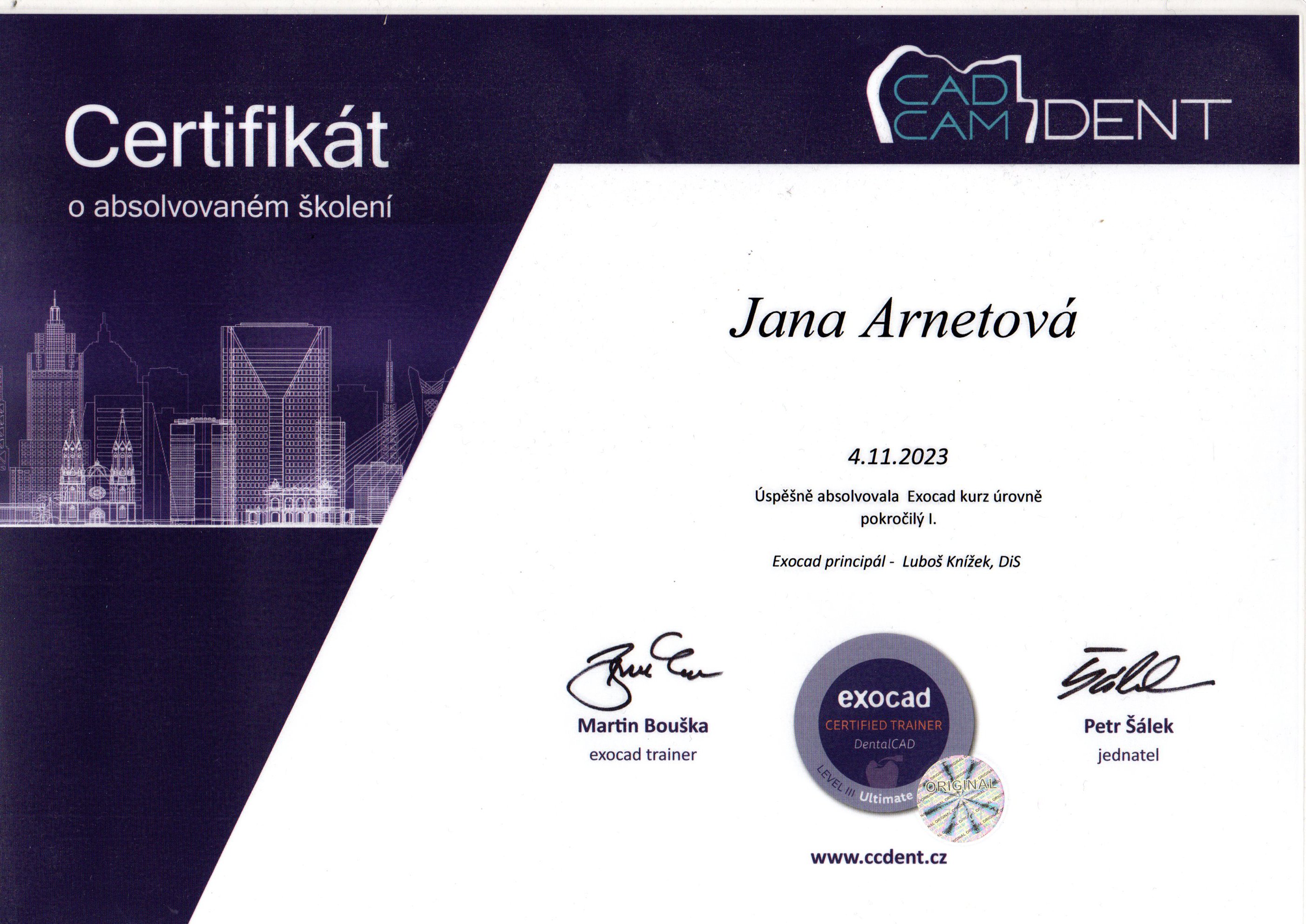 certifikáty zubní laboratoř